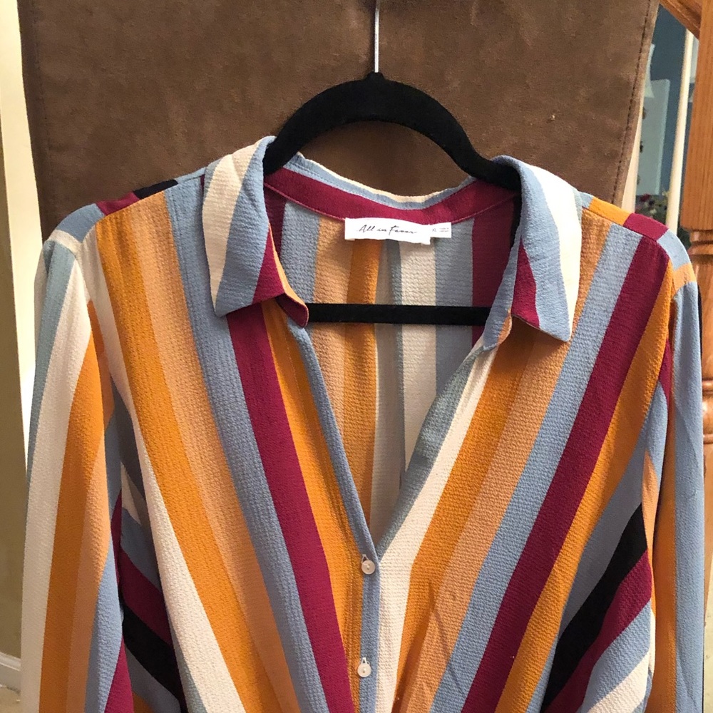 Nordstrom-All in Favor long sleeve high low blouse